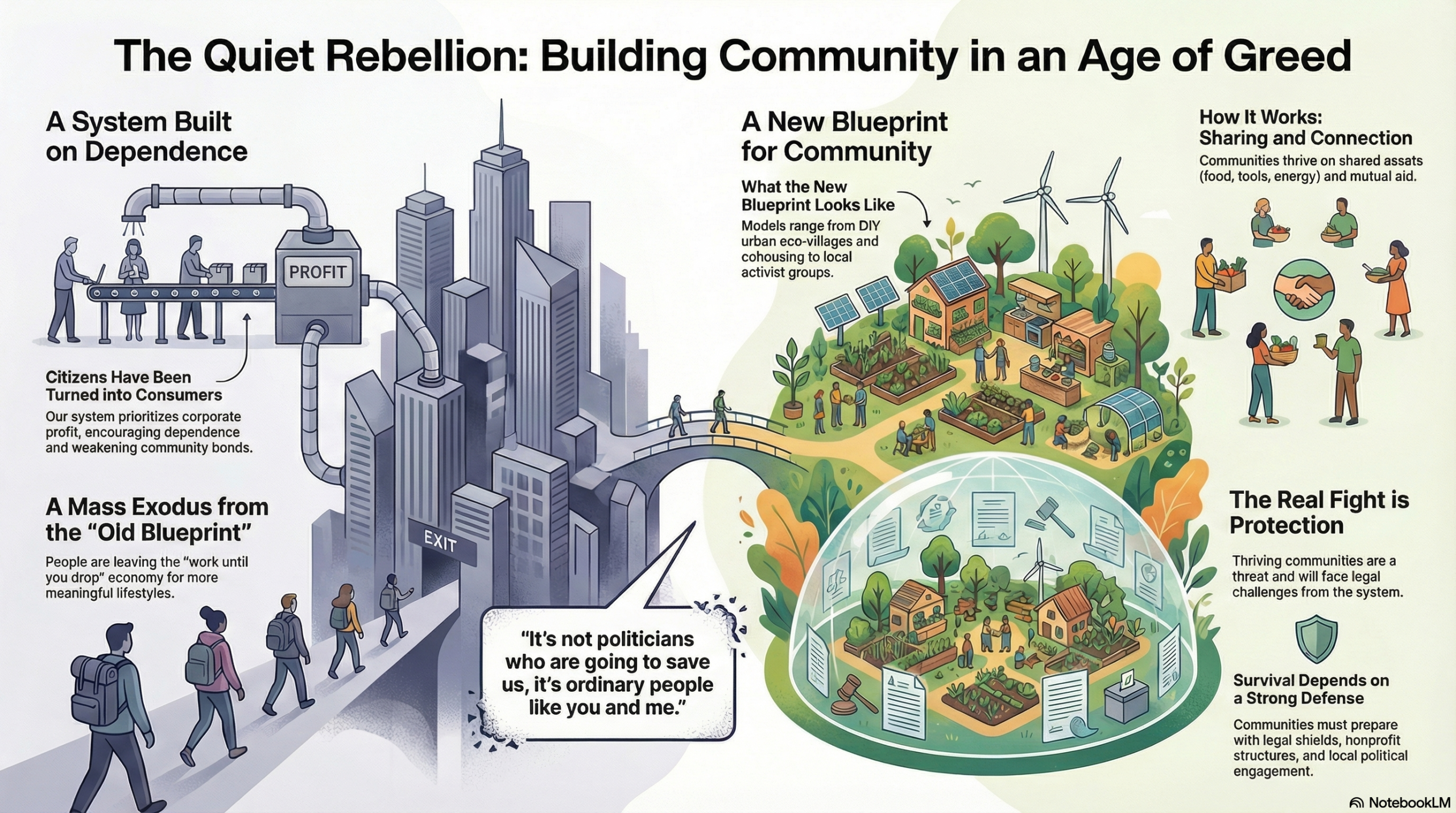 Community vs. greed.